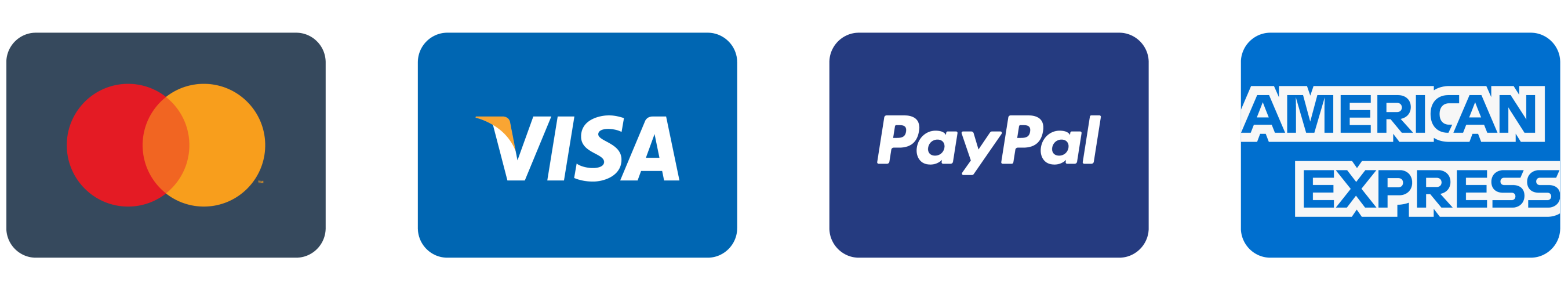 PSA -betalingsmethoden, Visa PayPal American Express